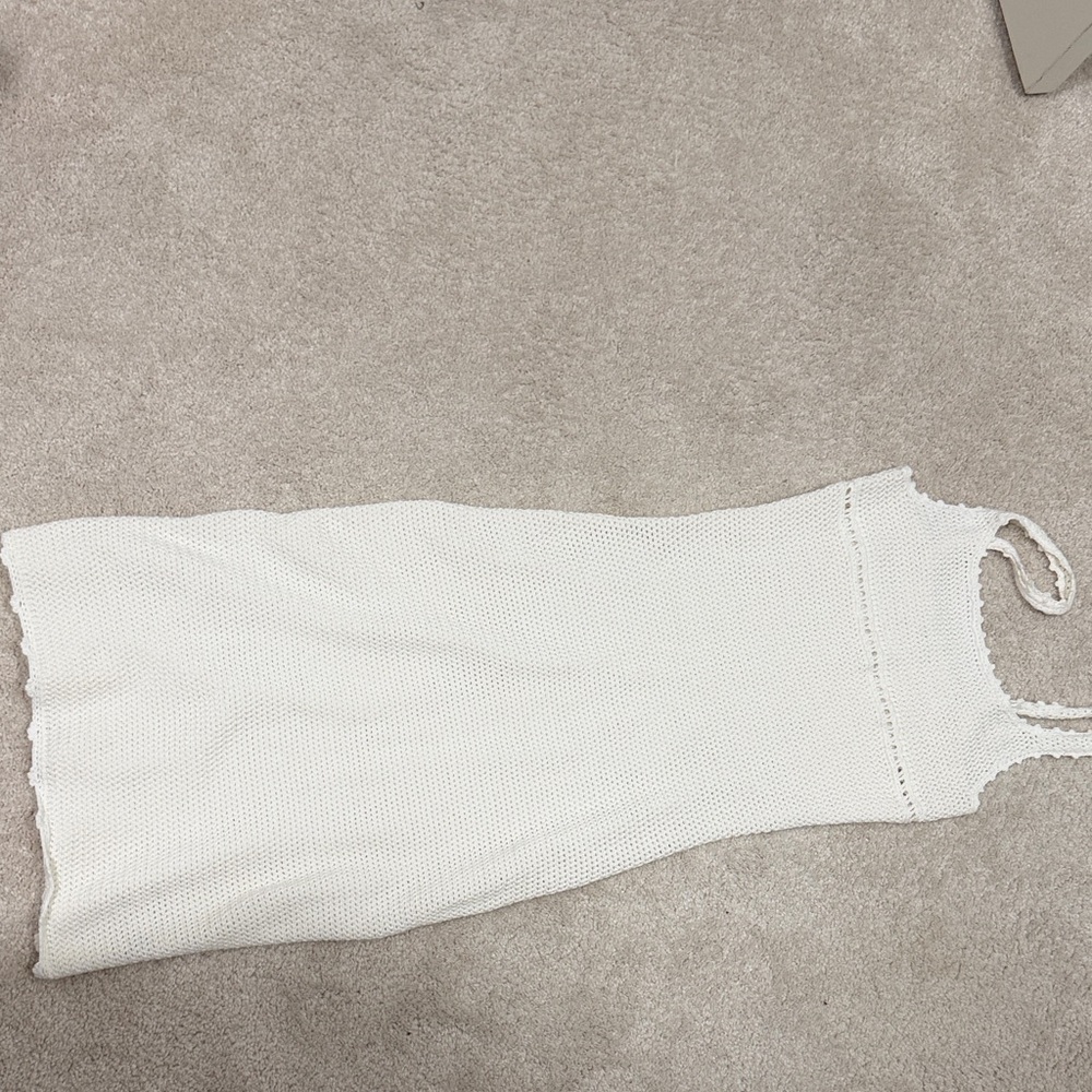 Aritzia White knit Textured midi dress